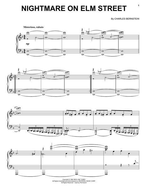Free Sheet Music State Of Fear Horror Nightmare